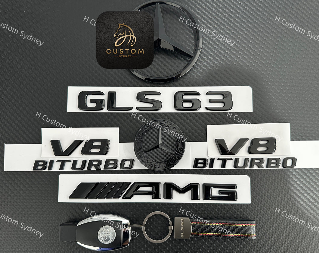 Gloss Black GLS63 AMG Badges Package For Mercedes GLS63 X166 Night Edition