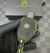 Load image into Gallery viewer, Edition One Alcantara Key Case + Keychain Set – Fits Mercedes Old-Style Triangle Key – Premium Edition
