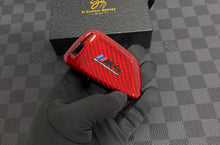 Load image into Gallery viewer, Red &amp; Blue Carbon Fiber Key Case | M Style Premium Key Cover for BMW M3 M4 Competition Exclusive Made

