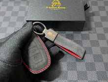 Load image into Gallery viewer, Premium Audi 8Y S3 RS3 Alcantara Key Cover Keychain Set Exclusive Gift Custom Made
