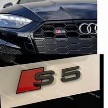 Load image into Gallery viewer, S5 Gloss Black Full Badges Emblems Package For Audi S5 F5 2017-2023 Exclusive Pack
