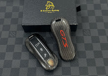 Load image into Gallery viewer, Luxury Carbon Fiber Key Case Cover Premium Protective Shell Compatible with Porsche Car Key Fob 911 Panamera Cayenne Taycan
