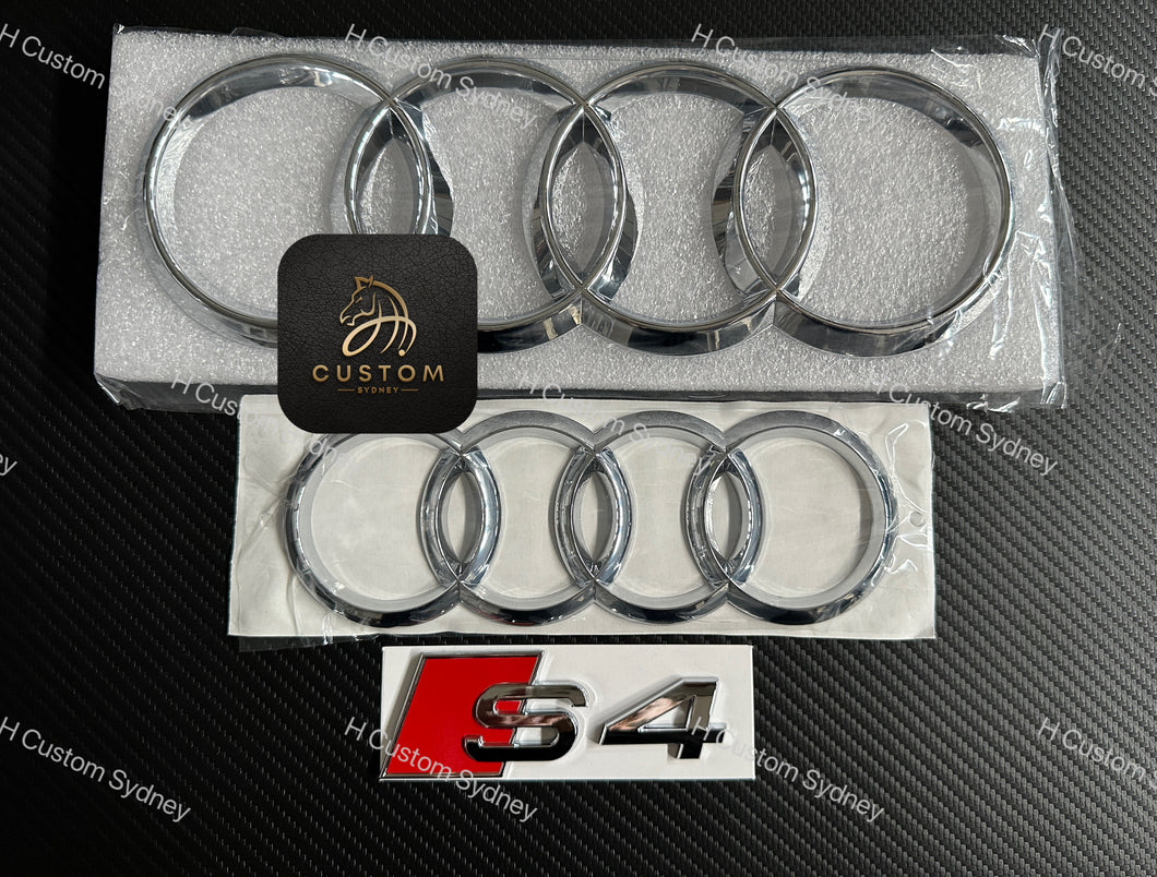 OEM S4 Chrome Badges Pack For Audi S4 B8 B9 Model 2013-2019