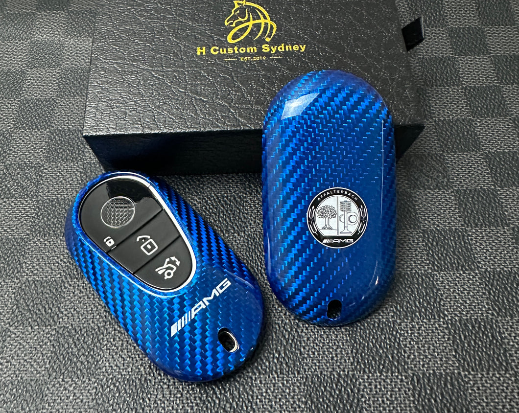 Luxury Carbon Fiber Key Fob Cover Case For Mercedes AMG New C E GLC S EQ Class W206 X254 W223 C236 W214 X290 Exclusive Made