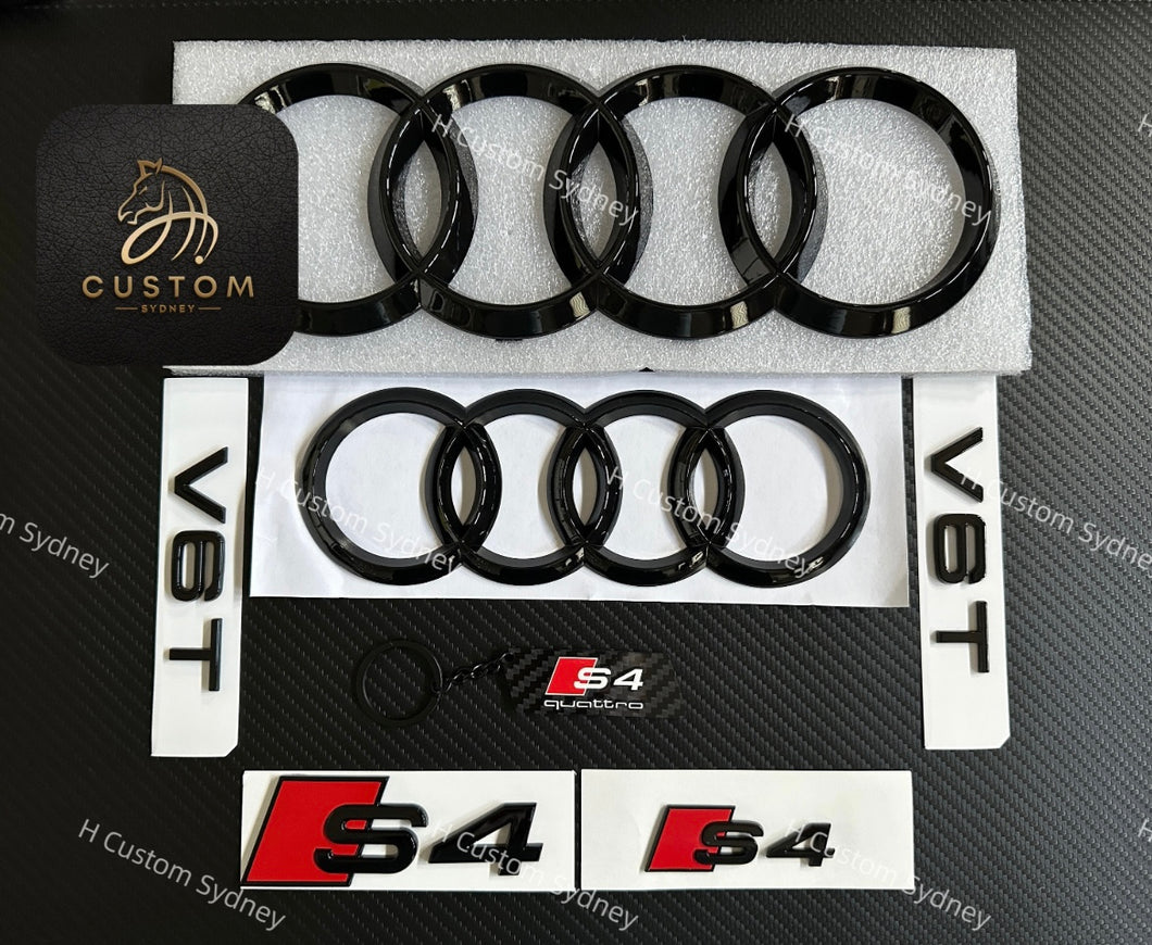 S4 Gloss Black Badges Package For Audi S4 B8 B9 B9.5 2013-2025 Models