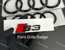 Load image into Gallery viewer, S3 Gloss Black Full Badges Emblems Package For Audi S3 8V 2014-2020 Exclusive Pack
