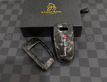 Load image into Gallery viewer, Premium Forged Carbon Fiber Key Cover For Audi RS3 S3 RSQ3 Q2 Q3 R8 Custom Made Exclusive Audi Sport Edition
