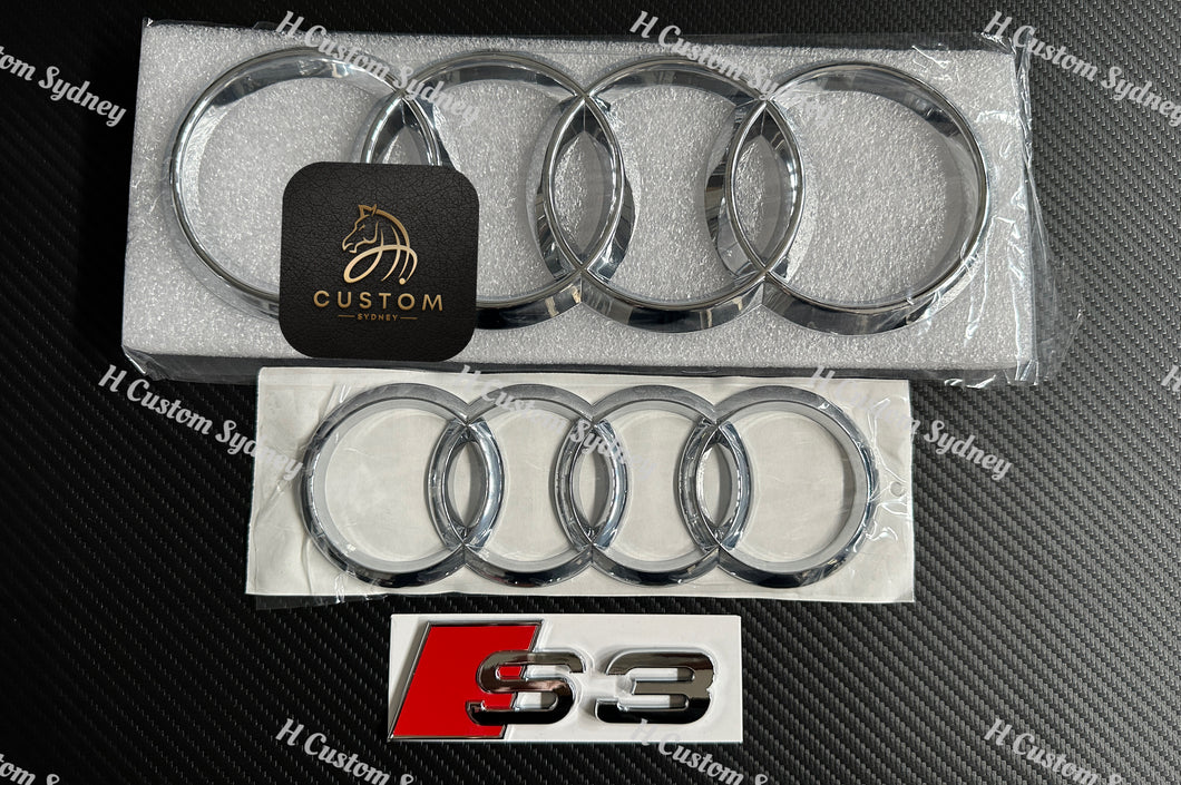 OEM S3 Chrome Badges Pack For Audi S8 8V Model 2013-2022