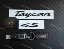 Load image into Gallery viewer, Gloss Black Taycan 4S Badges Emblems Pack For Porsche Taycan 4S Exclusive Made
