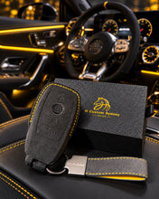 Load image into Gallery viewer, Mercedes AMG CLA45S C118 Model Custom Alcantara Key Cover and Keychain Set Exclusive Edition One Edition
