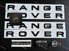 Load image into Gallery viewer, OEM Gloss Black Range Rover Badges Package For Range Rover Autobiography Exclusive Pack
