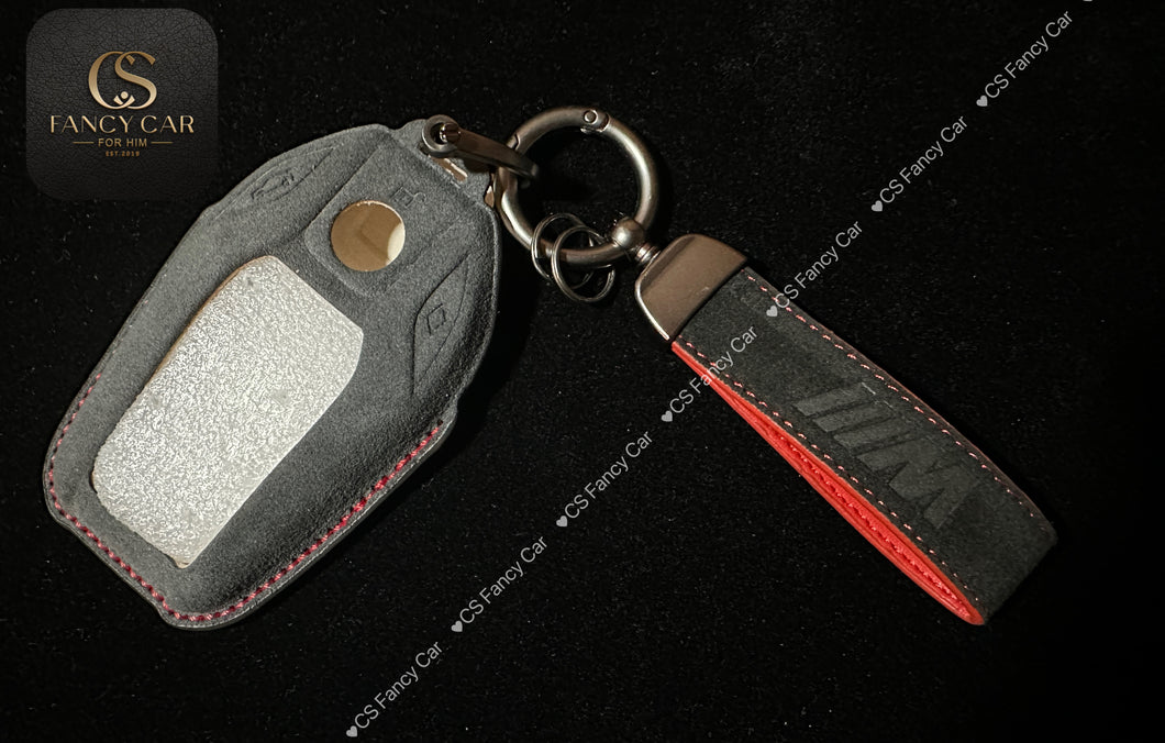 Premium Alcantara Leather Key Fob Cover Case For BMW 5 series 7 series Digital Key  Custom Made Exclusive Gift