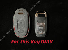 Load image into Gallery viewer, Premium Alcantara Leather RS logo Key Fob Cover Case For Audi RS4 RS5 RS6 RS7 R8 Old Model Key Exclusive Made
