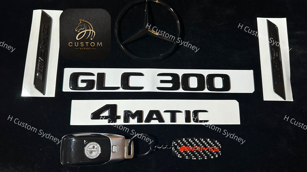 GLC300 GLC250 Gloss Black Full Badges Package For Mercedes GLC250 300 Model Exclusive Pack