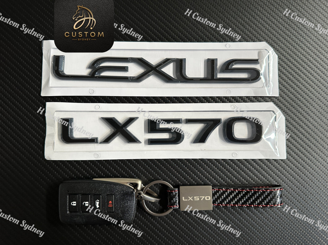 Gloss Black LX570 Badges Pack For Lexus LX570 Exclusive Pack