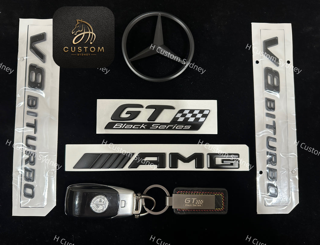 Matte Black GT Black Series Badges Package For Mercedes AMG GT C190 Exclusive Pack