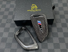 Load image into Gallery viewer, Luxury Genuine Carbon Fiber Keyring Key Fob Cover Kit For BMW M5 F90 F90 LCI Custom Made Exclusive Edition
