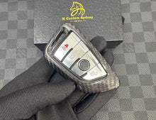 Load image into Gallery viewer, Luxury Genuine Carbon Fiber Keyring Key Fob Cover Kit For BMW M8 Competition Custom Made Exclusive Edition
