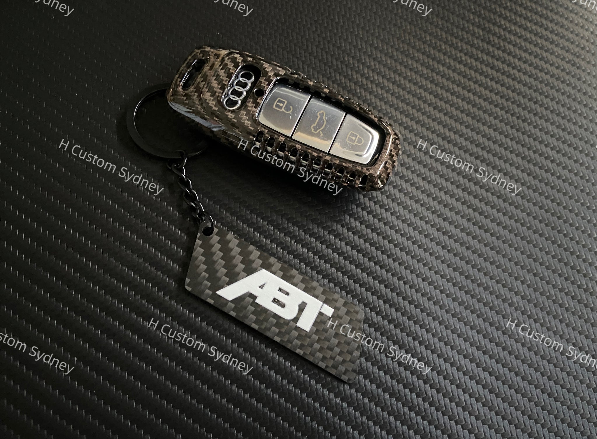 ABT Genuine Carbon Fiber Key Cover Keyring Package for Audi RSQ8 RS7 R ...