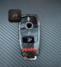 Load image into Gallery viewer, Brabus Style Premium Genuine Carbon Fiber Key Cover Case FOB For Mercedes AMG Model A45s CLA45s C63s E63S GLB35 GLC63S GLE63s C43 E53 G63 Exclusive Made
