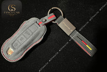 Load image into Gallery viewer, Premium Alcantara Leather Key Fob Cover Case For Porsche Cayenne Panamera Taycan model Custom Made Exclusive Gift
