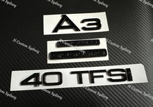 Load image into Gallery viewer, Gloss Black A3 Badges Package For Audi A3 40TFSI New 8Y Exclusive Pack
