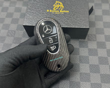 Load image into Gallery viewer, Premium Carbon Fiber Key Fob Cover Case For Mercedes AMG New C E GLC S EQ Class W206 X254 W223 C236 W214 X290 Exclusive Tiffany Blue Edition
