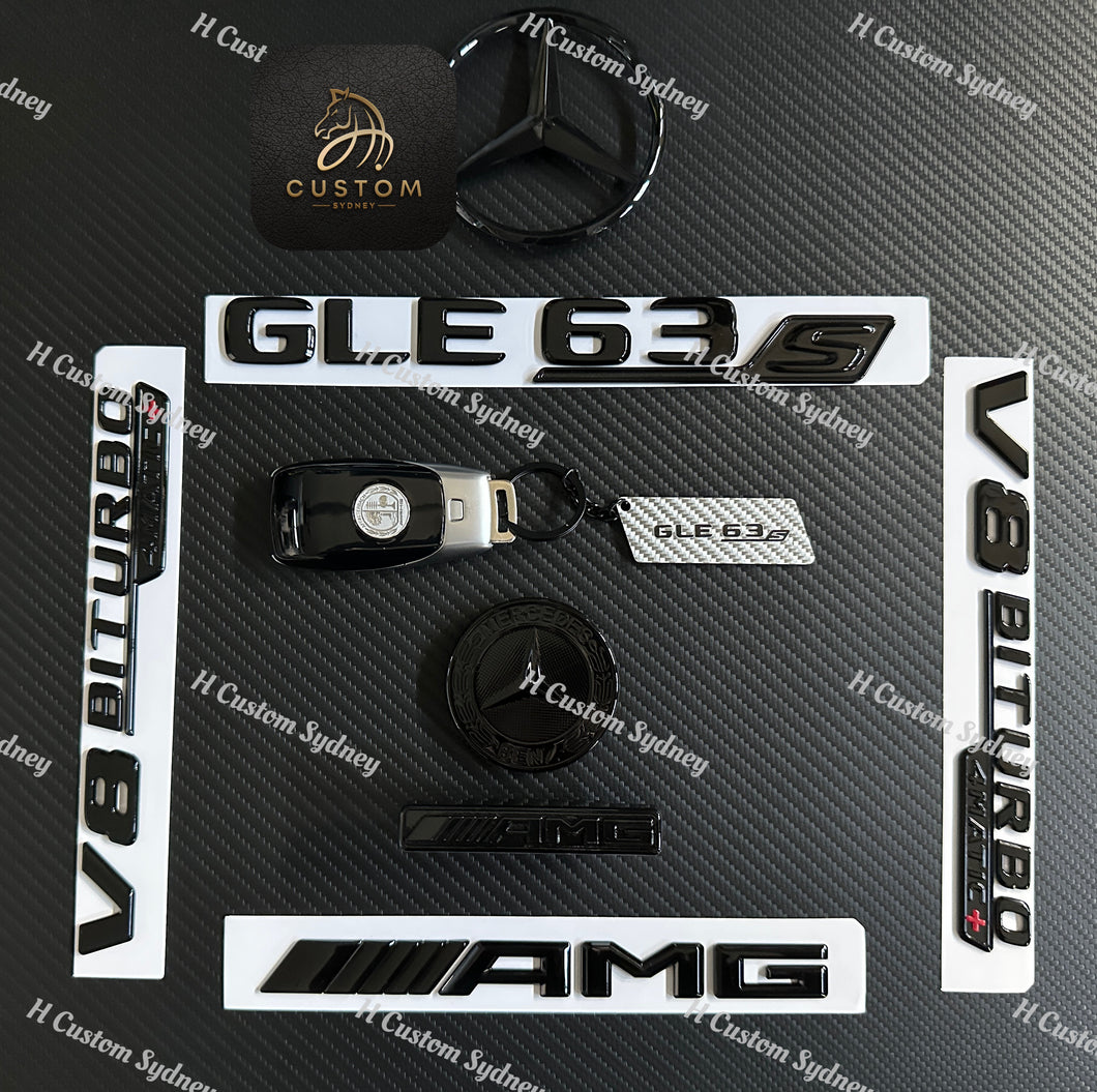 All Black GLE63S Full Badges Package For Mercedes GLE63S V167 C167 2020-2023 Exclusive Pack