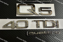 Load image into Gallery viewer, OEM Chrome Q5 45TFSI 40TDI Badges Package For Audi Q5 FY 2018-2023 Models
