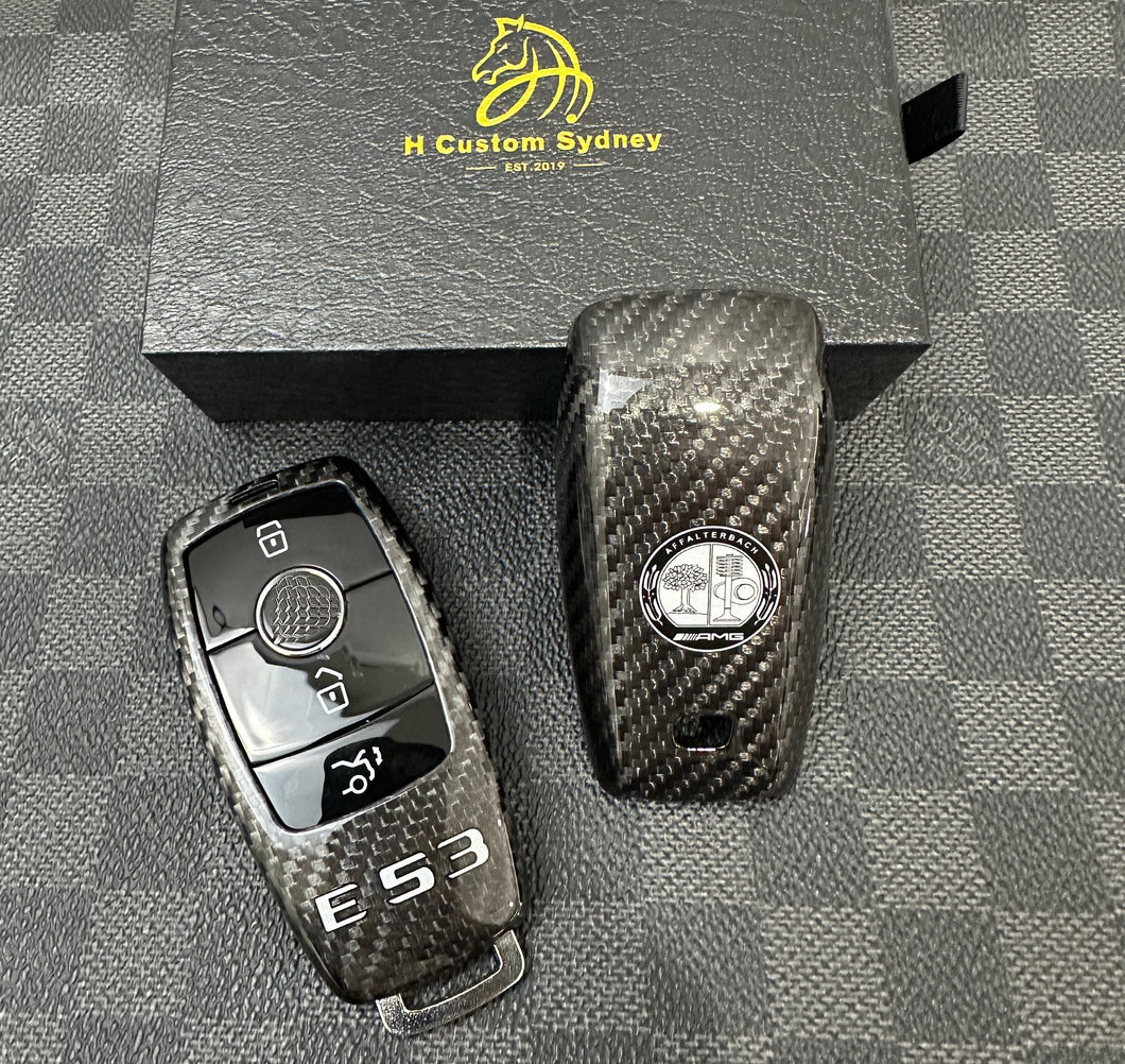 Premium Genuine Carbon Fiber Key Fob Cover Case For Mercedes E53 AMG Model Exclusive Made