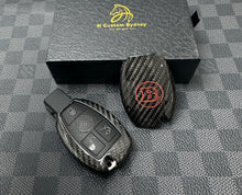 Load image into Gallery viewer, Brabus Style Carbon Fiber Key Fob Cover Pack For Mercedes AMG A CLA C GLC GLE GLS Old Model key Exclusive Made
