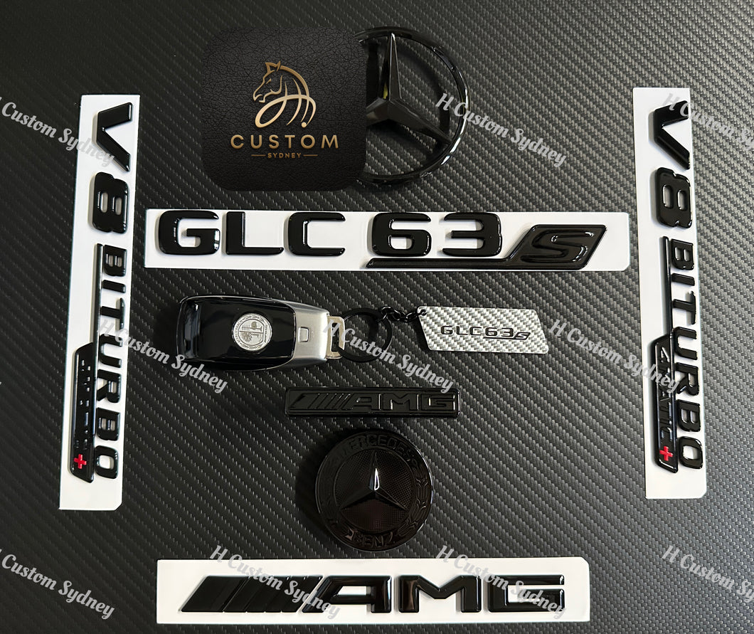 All Black GLC63S AMG Full Badges Package For GLC63S X253 C253 Premium Full Pack