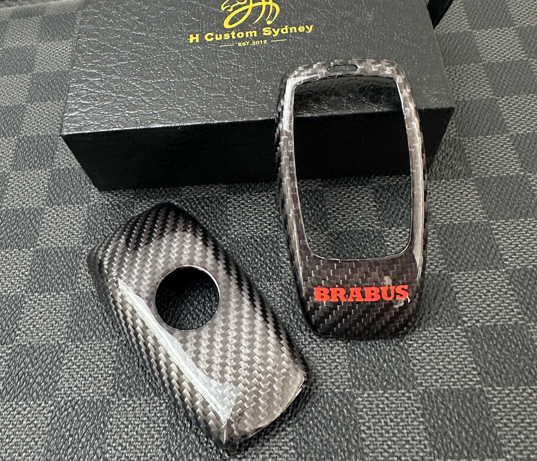 Brabus Style Premium Genuine Carbon Fiber Key Cover Case FOB For Mercedes AMG C63S E63S GLC63S GLE63S GT63S G63 Class Exclusive Made