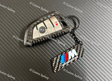 Load image into Gallery viewer, Premium Genuine Carbon Fiber Key Fob Cover Case Keychain For BMW M Performance Models Exclusive Pack
