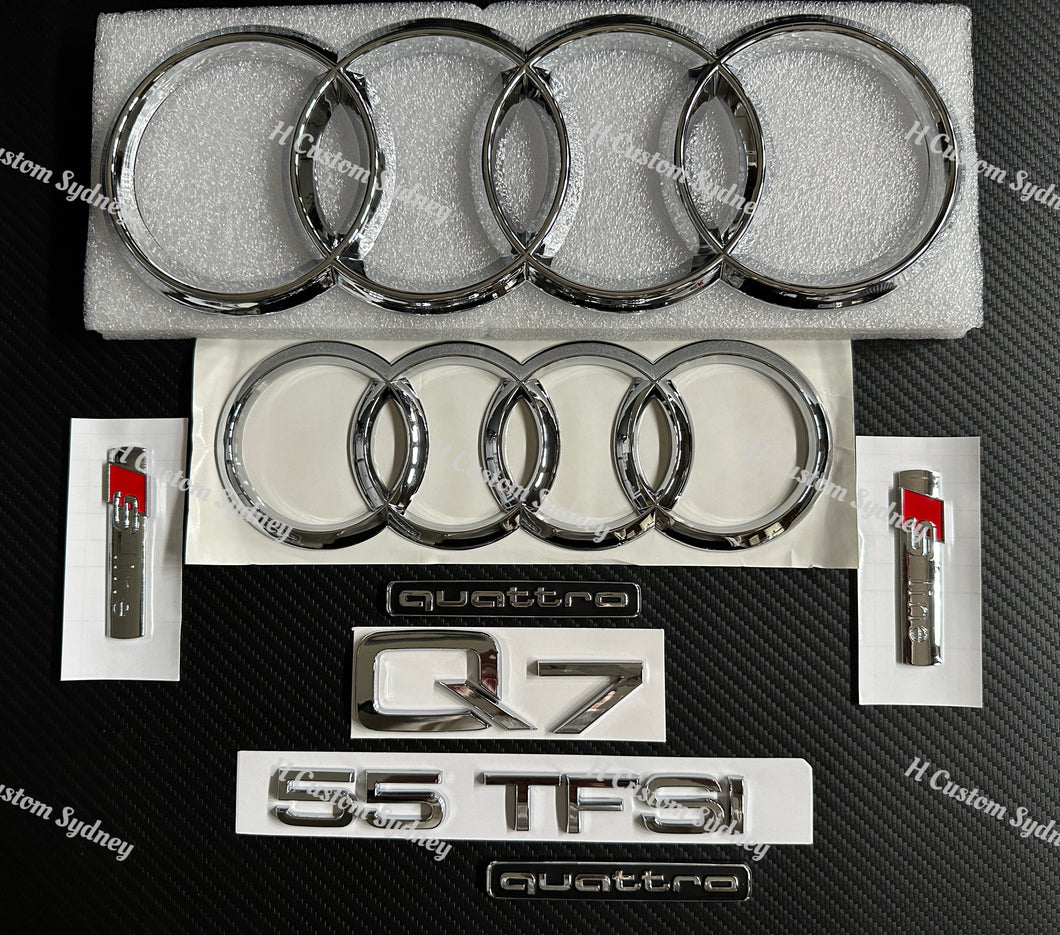 OEM Chrome Q7 55TFSI  Badges Package For Audi Q7 Sline 4M 2020-2023 Models