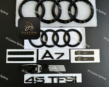 Load image into Gallery viewer, Gloss Black A7 All Black Badges Package For Audi A7 4K 2019-2023 Exclusive Pack
