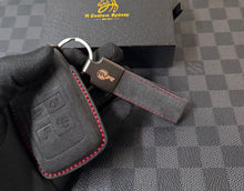 Load image into Gallery viewer, Luxury Alcantara and Nappa Leather Key Fob Cover Case Keychain Pack Fit For Land Rover Range Rover SVR Model Custom Made Exclusive Gift
