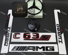 Load image into Gallery viewer, New OEM C63S Gloss Black Badges Pack For Mercedes C63S E Performance W206 S206 Exclusive Pack
