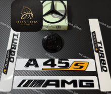 Load image into Gallery viewer, A45S Gloss Black Full Black Badges Emblems Package For Mercedes A45S W177 2023+ Model Exclusive Night Edition Pack
