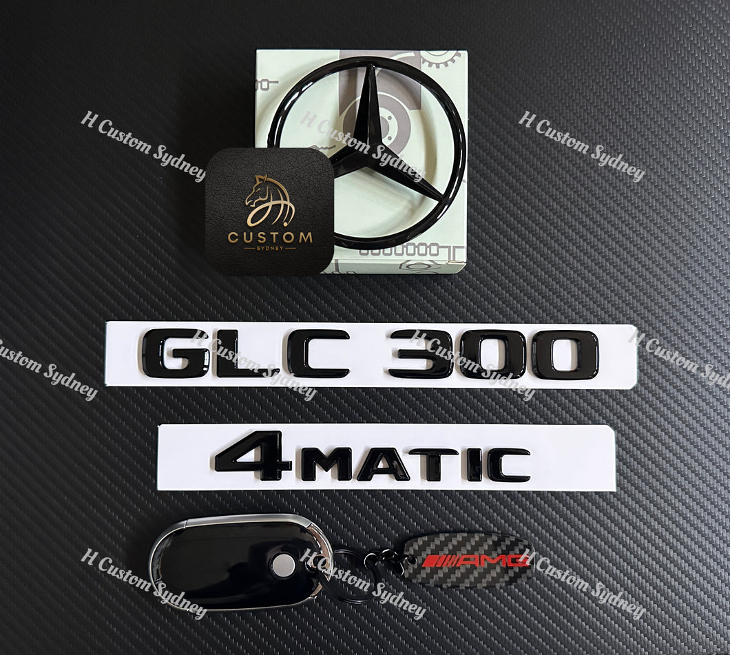 GLC300 X254 Gloss Black Badges Package For Mercedes GLC300 X254 Wagon Exclusive Pack