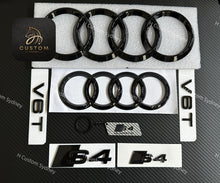 Load image into Gallery viewer, S4 Gloss Black Badges Package For Audi S4 B8 B9 2013-2023 Full Blacked Out Exclusive Pack
