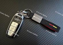 Load image into Gallery viewer, Custom Made Audi Sport Alcantara Keyring Keychain For Audi S3 RS3 S4 RS4 SQ5 S5 RS5 RS6 RS7 RSQ8 Exclusive Gift
