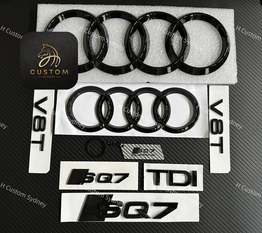 SQ7 Gloss Black Badges Package For Audi SQ7 4M 2016-2023 Exclusive Pack