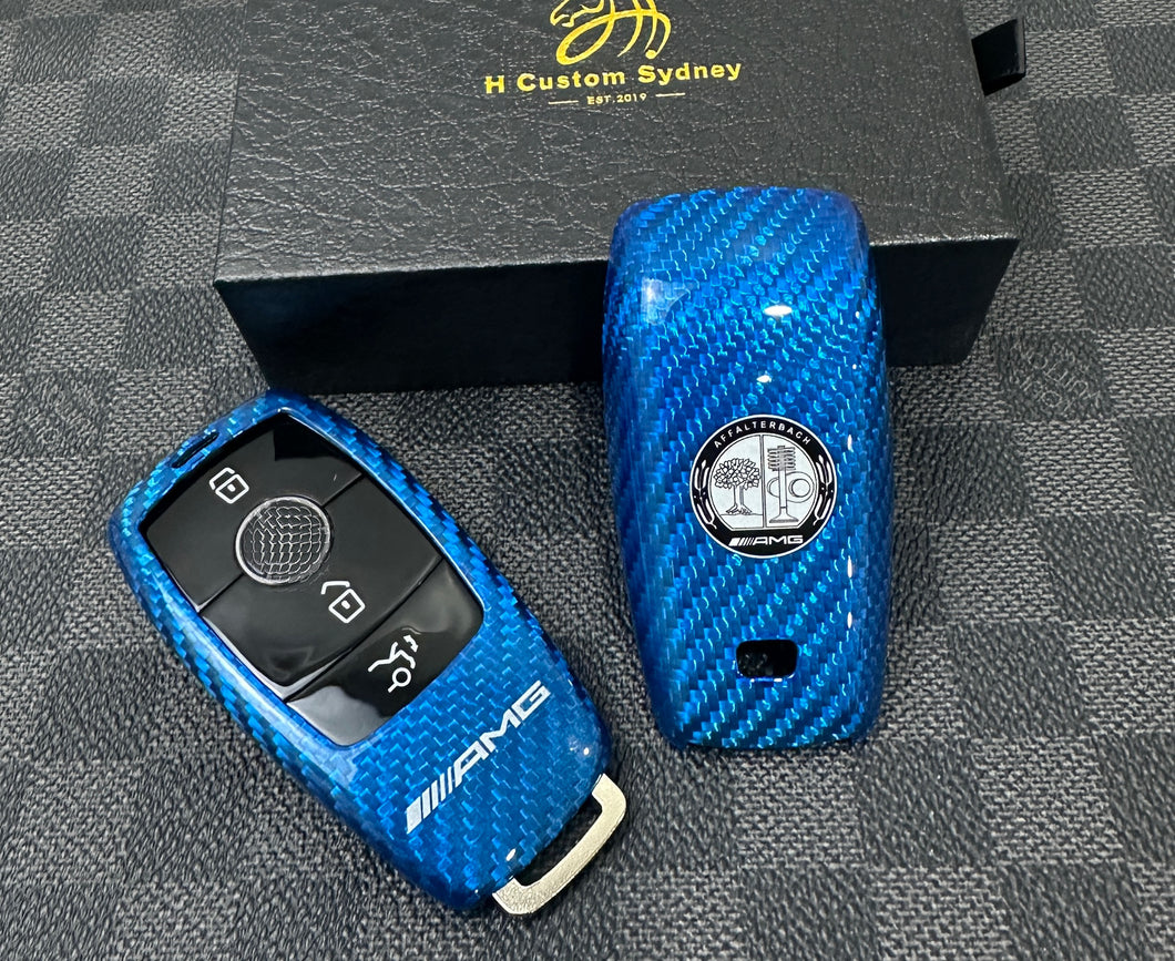 Luxury Carbon Fiber Key Cover Case For Mercedes AMG Model A C E CLA GLC GLE GLS Class Custom Made Limited Edition
