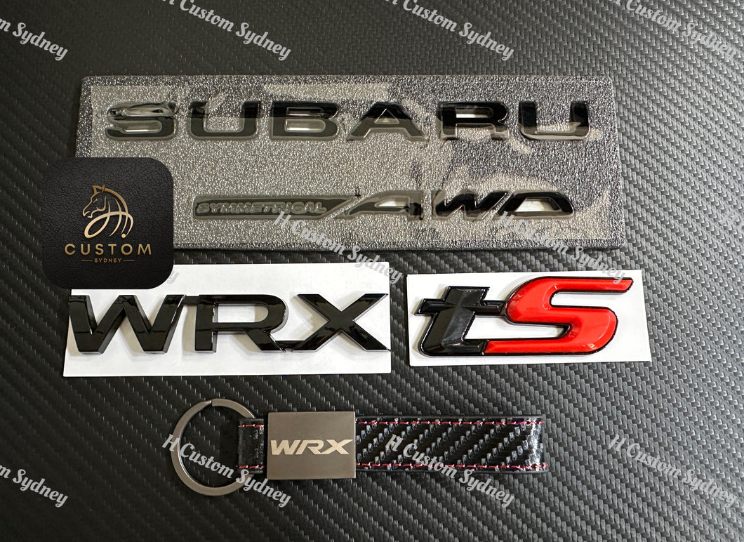 Gloss Black Subaru WRX Badges Pack For Subaru WRX TS Exclusive Pack