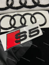 Load image into Gallery viewer, S5 Gloss Black Full Badges Emblems Package For Audi S5 F5 2017-2023 Exclusive Pack
