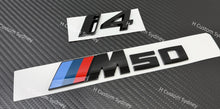 Load image into Gallery viewer, Gloss Black Emblem Badge Kit for BMW i4 M50 Front, Fender Rear Replacement Set Exclusive Pack
