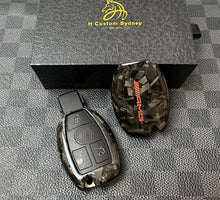 Load image into Gallery viewer, Luxury Forged Carbon Fiber AMG Key Fob Cover Pack For Mercedes A CLA C GLC GLE GLS Old Model key Exclusive Made
