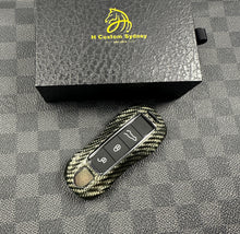 Load image into Gallery viewer, Porsche GTS Premium Fiber Key Fob Cover Case For Porsche Cayenne Taycan Panamera 911 Custom Made
