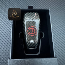 Load image into Gallery viewer, Brabus Style Premium Genuine Carbon Fiber Key Cover Case FOB For Mercedes AMG Model A45s CLA45s C63s E63S GLB35 GLC63S GLE63s C43 E53 G63 Exclusive Made
